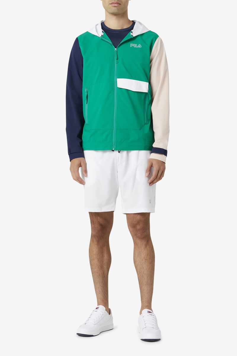 Fila Dutton Woven Wind Jacket Green / Navy / Pink | BfgUq5cFeiB