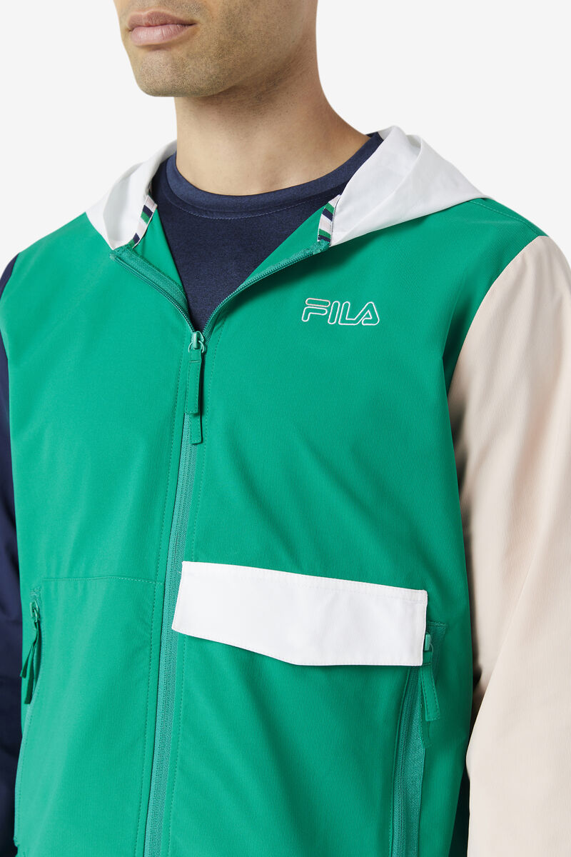 Fila Dutton Woven Wind Jacket Green / Navy / Pink | BfgUq5cFeiB