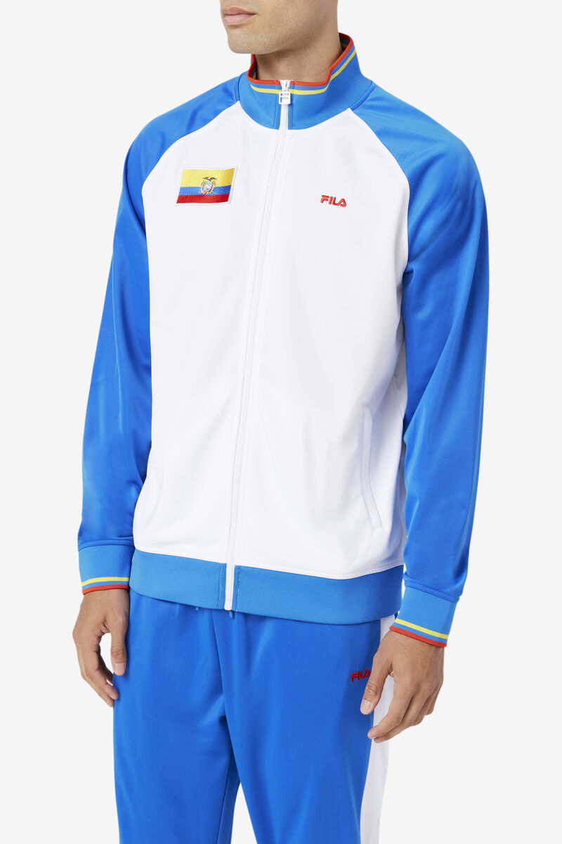 Fila Ecuador Track Jacket White / Blue / Red | 94aLdE8bM4P