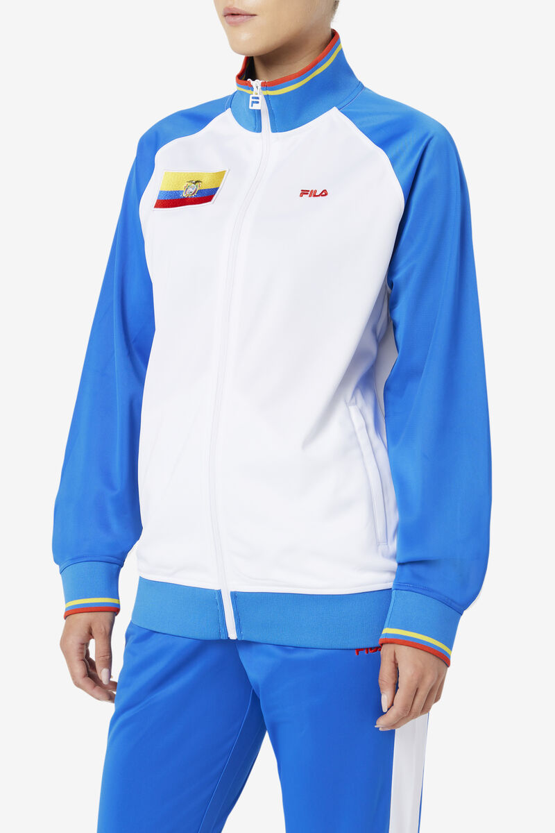 Fila Ecuador Track Jacket White / Blue / Red | 94aLdE8bM4P