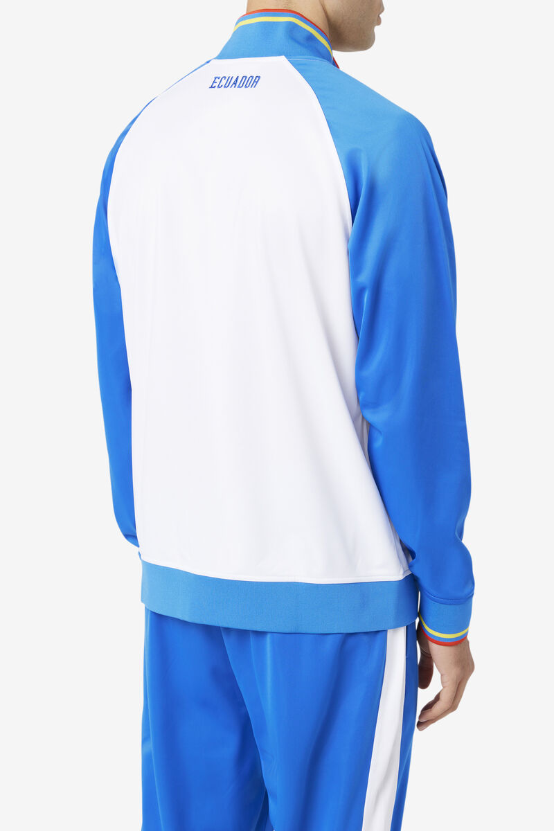 Fila Ecuador Track Jacket White / Blue / Red | WENJPptkzg9