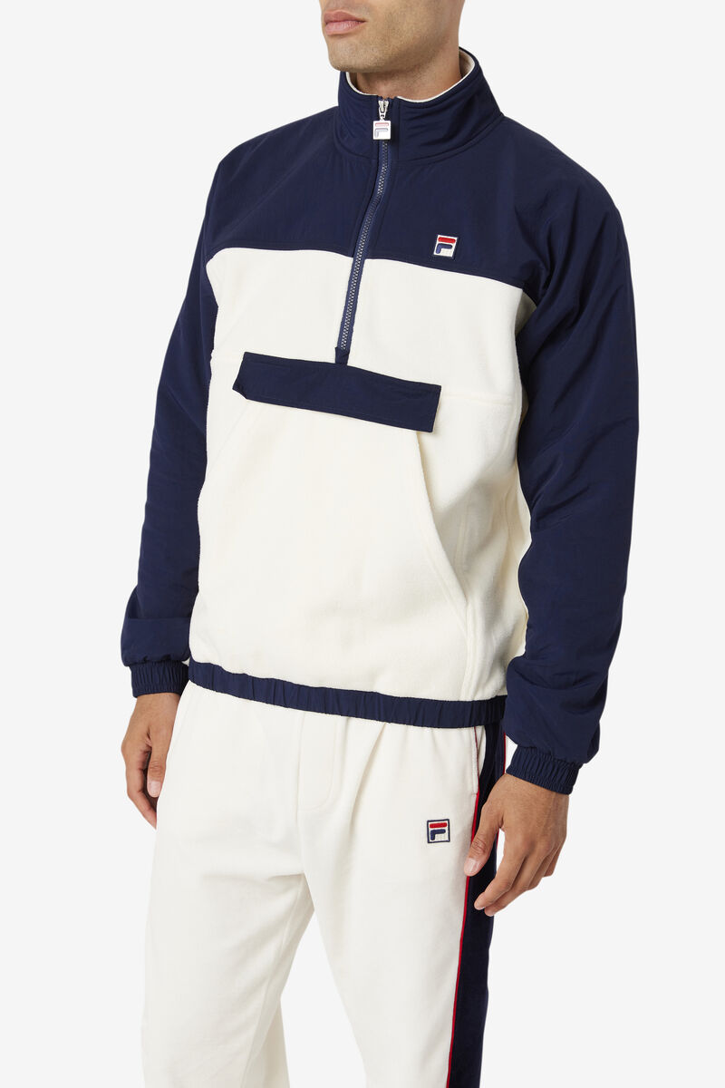 Fila Erick 1/2 Zip Pullover White / Navy | JibYT14y7LV