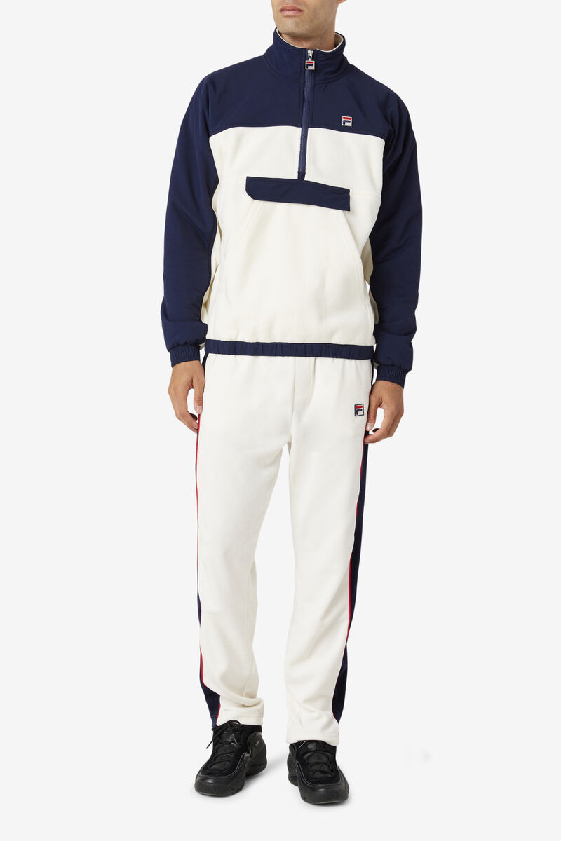 Fila Erick 1/2 Zip Pullover White / Navy | JibYT14y7LV