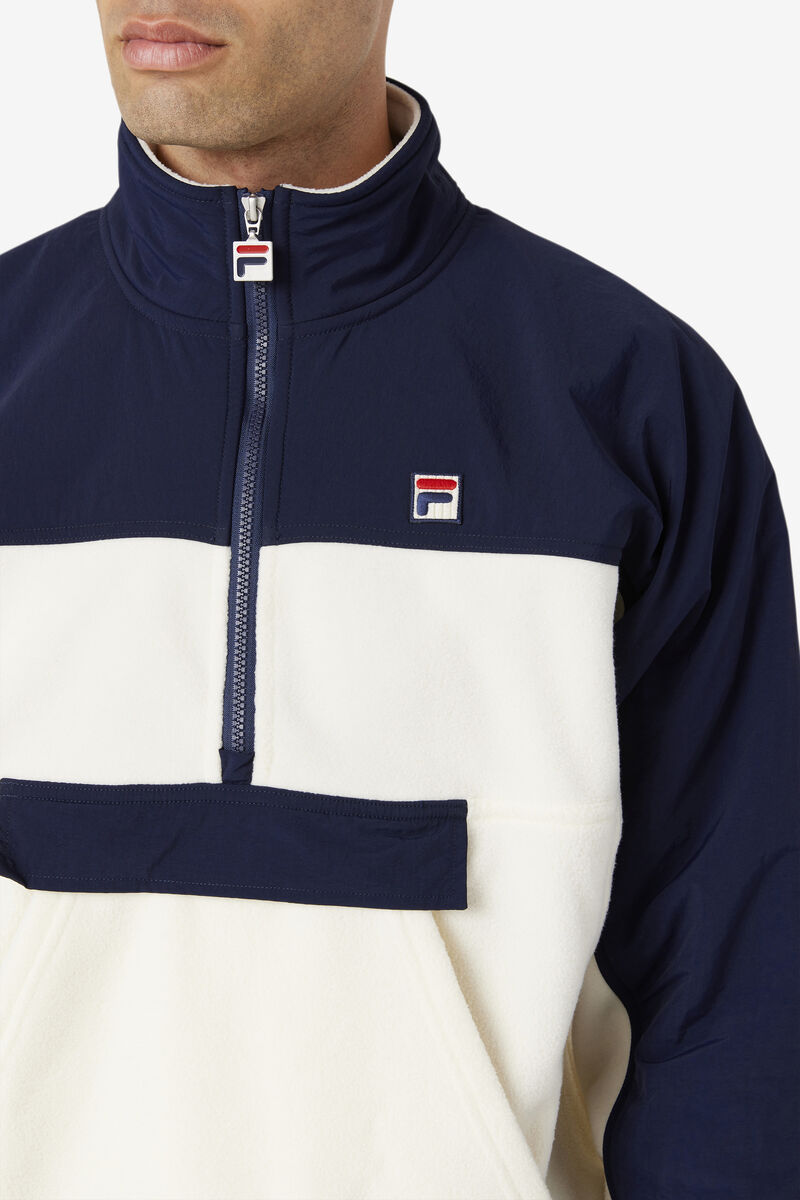 Fila Erick 1/2 Zip Pullover White / Navy | JibYT14y7LV