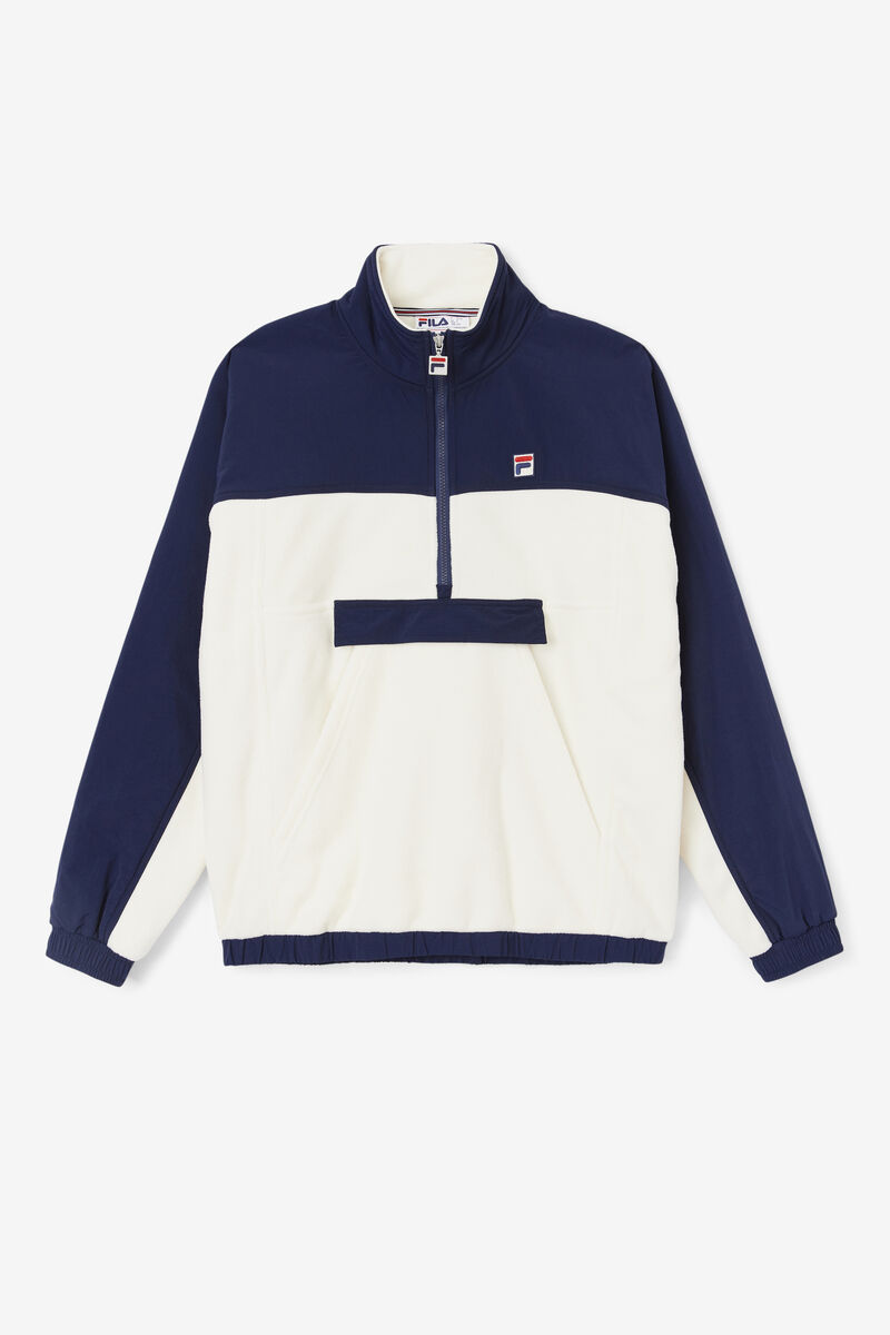 Fila Erick 1/2 Zip Pullover White / Navy | JibYT14y7LV