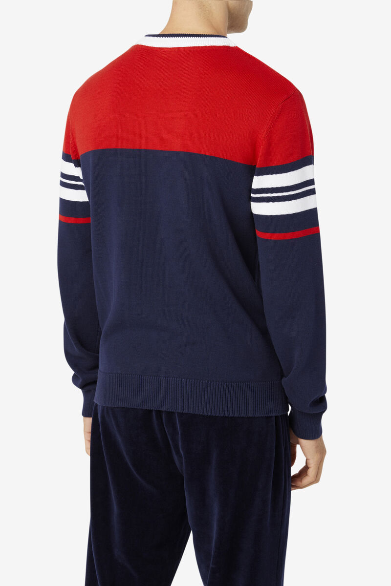 Fila Everly Sweater Navy / Red / White | Dul4hEAmzB5