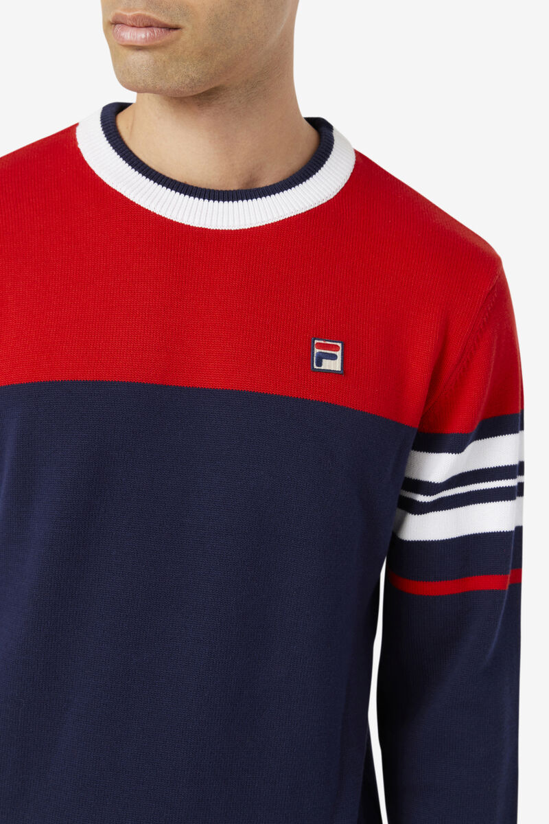 Fila Everly Sweater Navy / Red / White | Dul4hEAmzB5