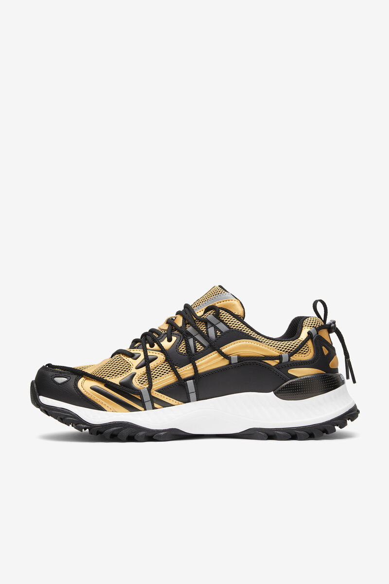 Fila Expeditioner Orange & Black Chunky Trainer Shoes | Fila Black / Metal Gold / White | HhsdOU7Asw