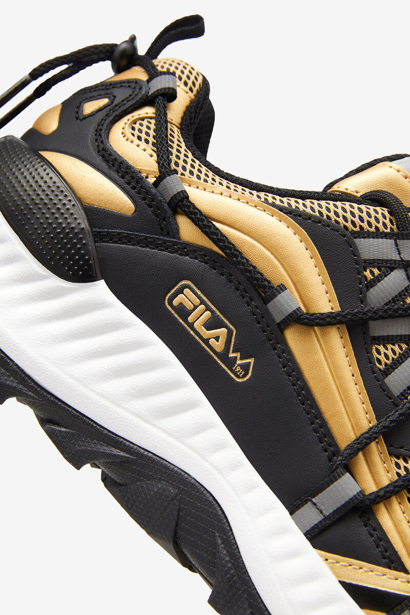 Fila Expeditioner Orange & Black Chunky Trainer Shoes | Fila Black / Metal Gold / White | HhsdOU7Asw