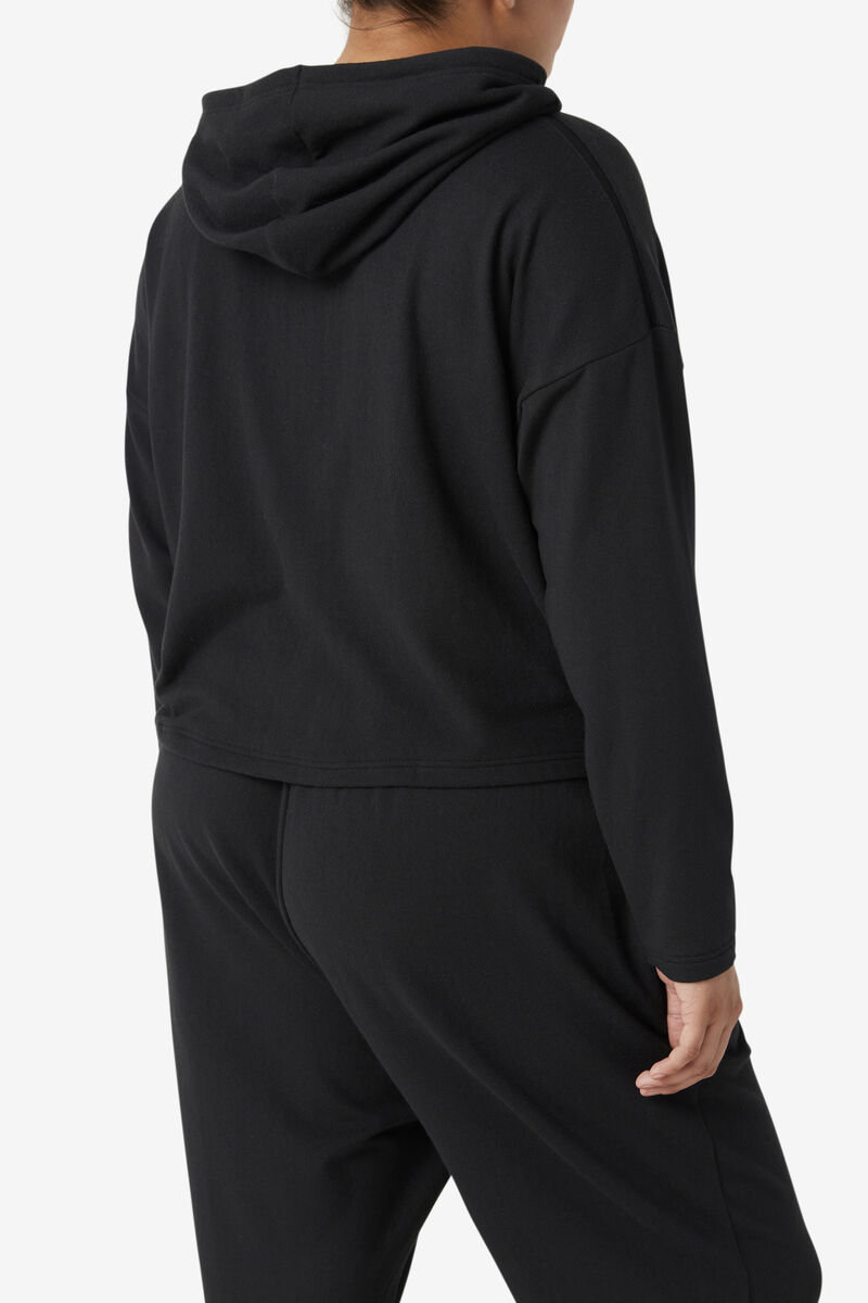 Fila Fi-lux Cropped Hoodie Black | U8RmhFo5rUK