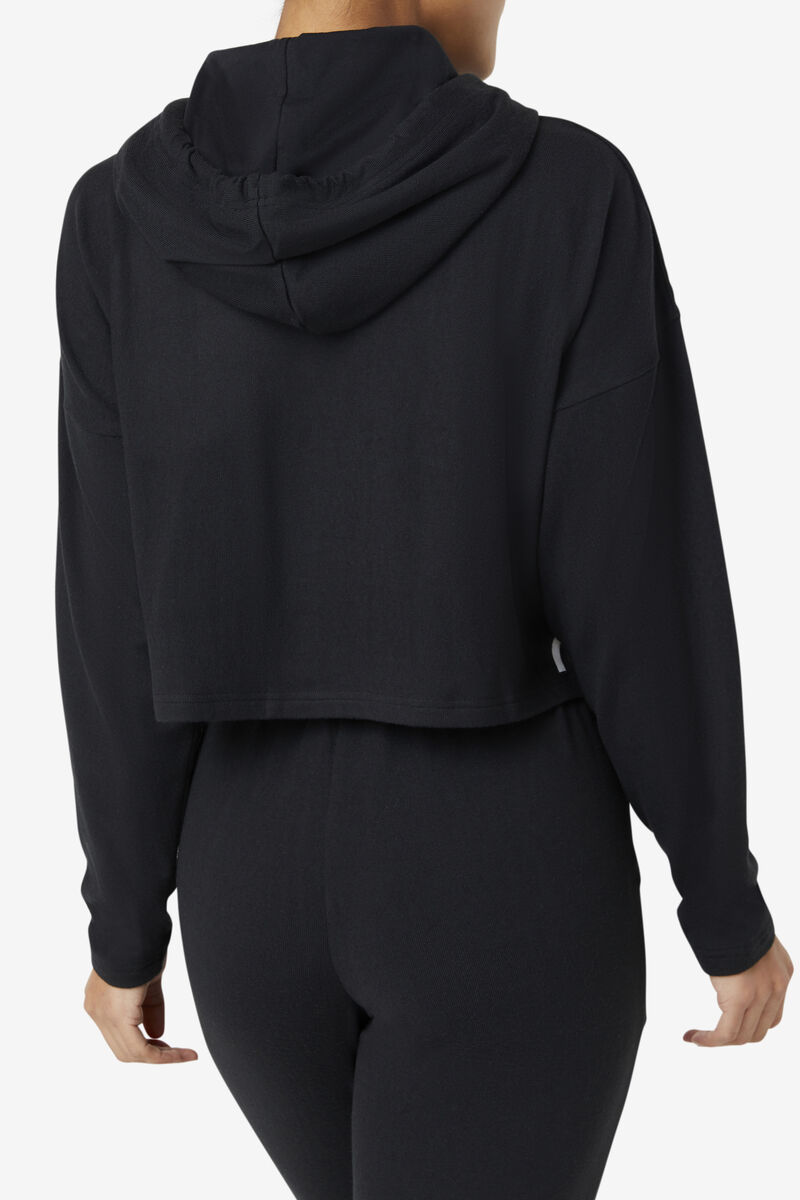 Fila Fi-lux Cropped Hoodie Black | l3mpwuM6qpq