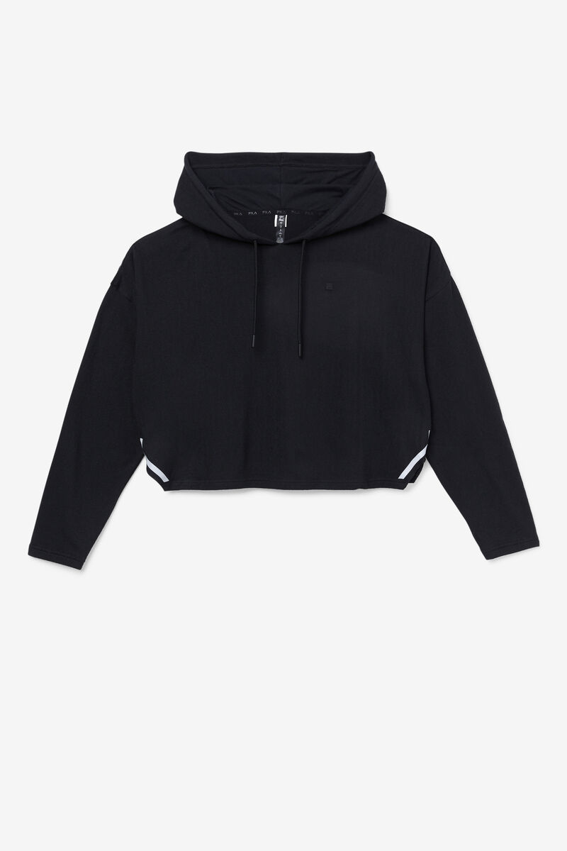 Fila Fi-lux Cropped Hoodie Black | l3mpwuM6qpq