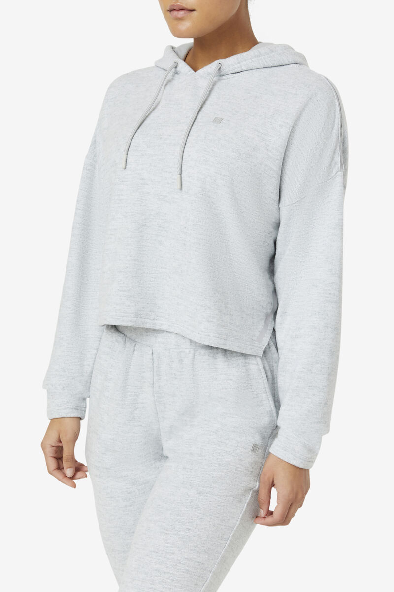 Fila Fi-lux Cropped Hoodie Grey | BEQqHKkuNq4