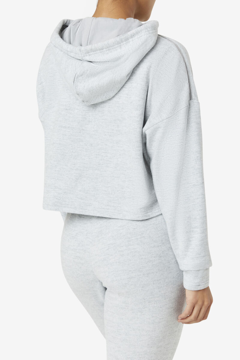 Fila Fi-lux Cropped Hoodie Grey | BEQqHKkuNq4