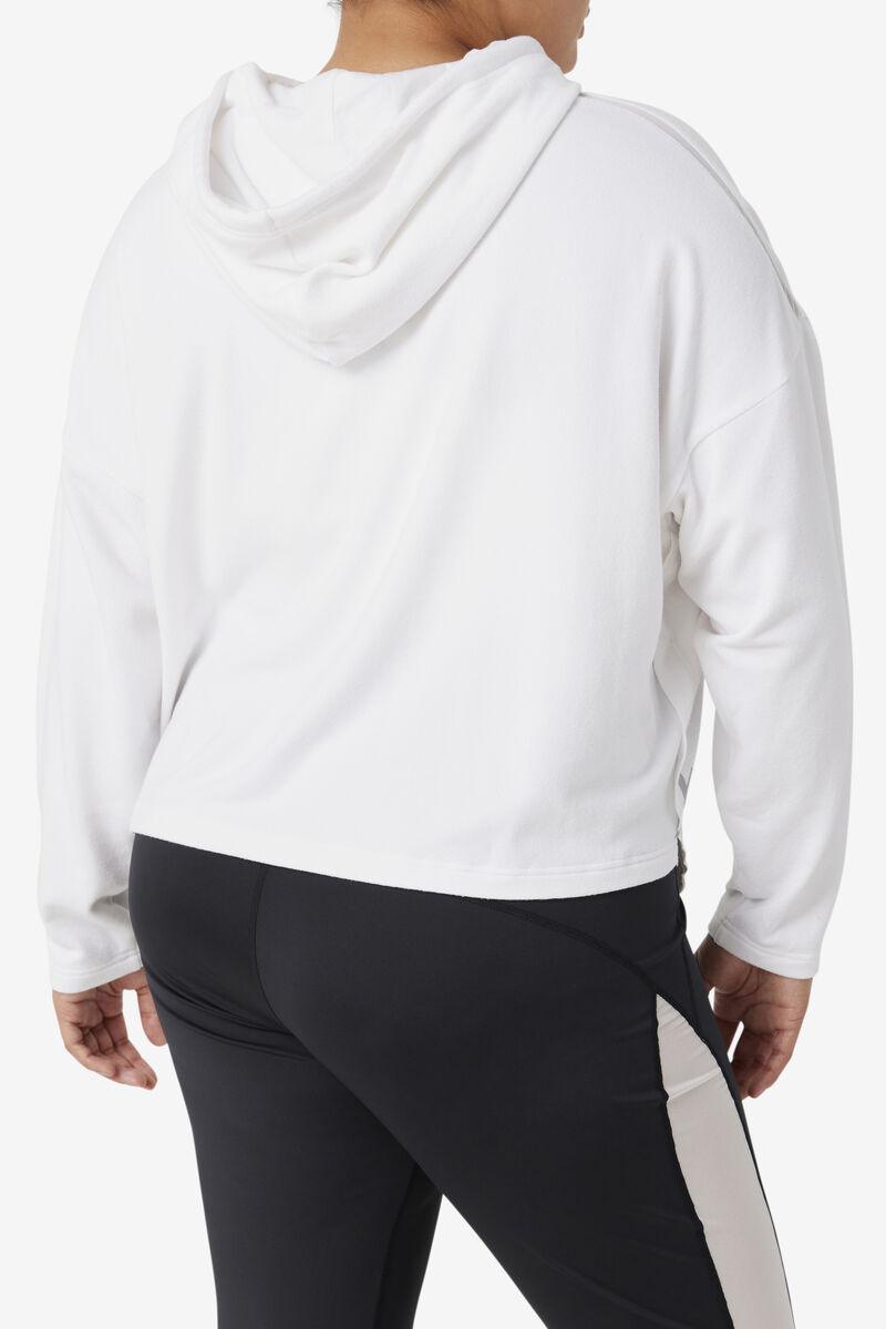 Fila Fi-lux Cropped Hoodie White | NtsCKrpIOBc