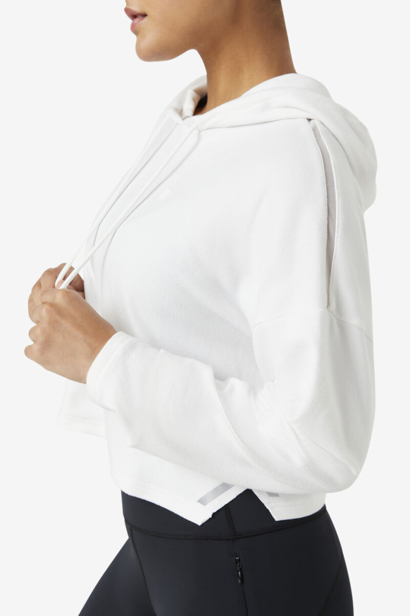 Fila Fi-lux Cropped Hoodie White | ocU66OIOUam