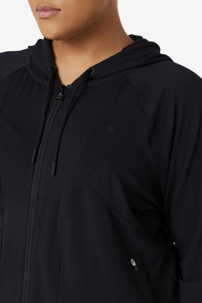 Fila Fi-lux Texture Full Zip Hoodie Black | awk6f6tCSpM