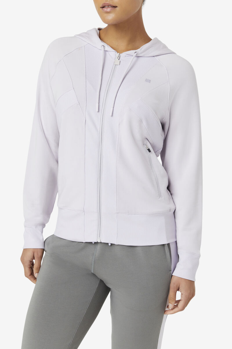 Fila Fi-lux Texture Full Zip Hoodie Lavender Blue | AbGC5TDhWZa