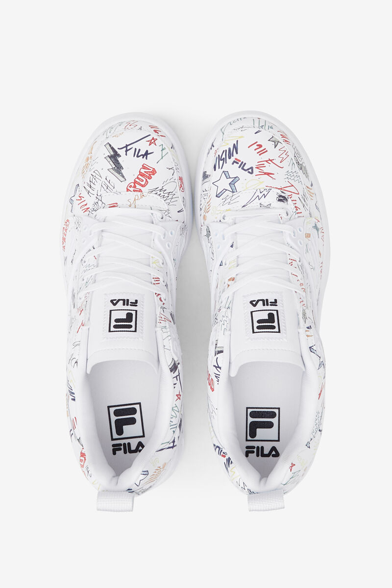 Fila Fila Ace Scribbles Graffiti Shoes | Fila White / Black / Multicolor | 9fOwdMwdU5E