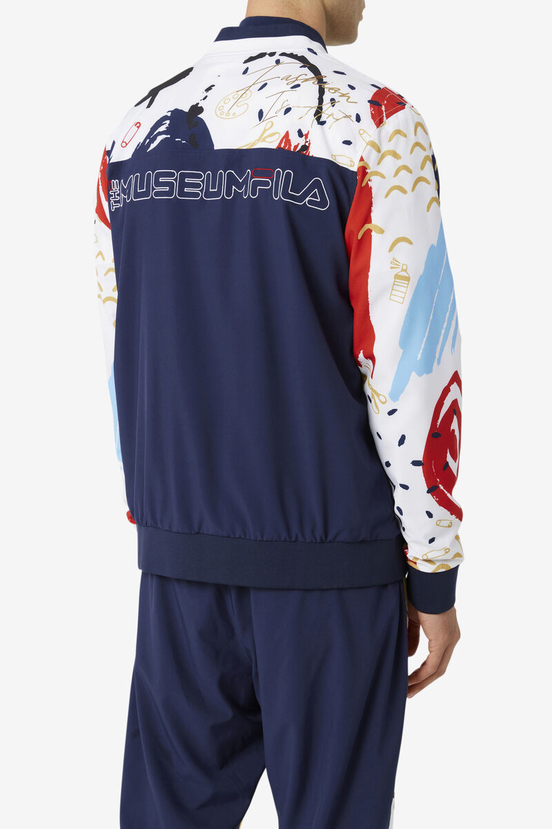 Fila Fila X The Museum Printed Track Jacket Navy / White / Red | PBMeln7PGTp