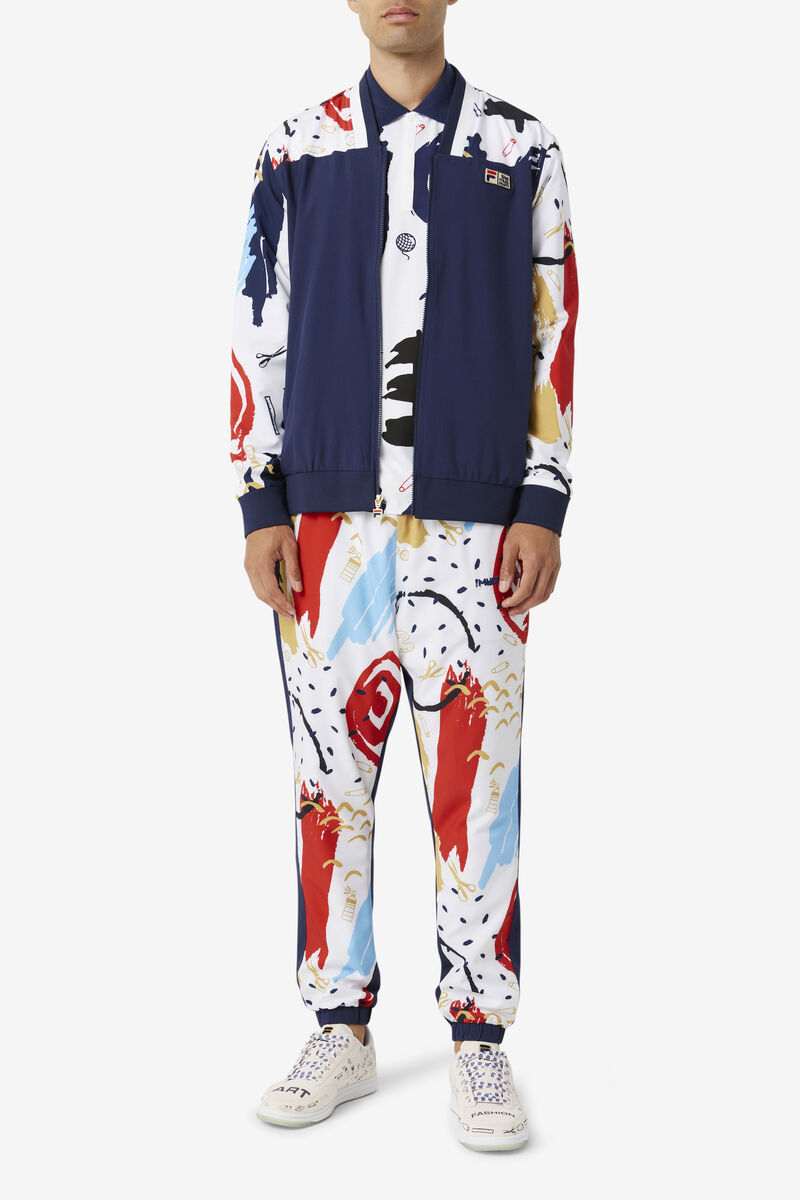 Fila Fila X The Museum Printed Track Jacket Navy / White / Red | VsXVHGQhU2p