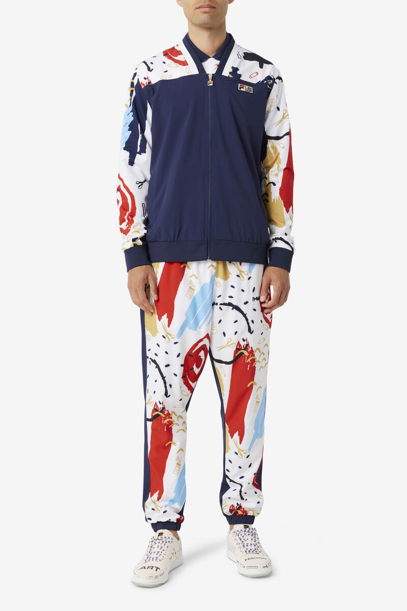 Fila Fila X The Museum Printed Track Pant Navy / White / Red | BGf7pirgVZm