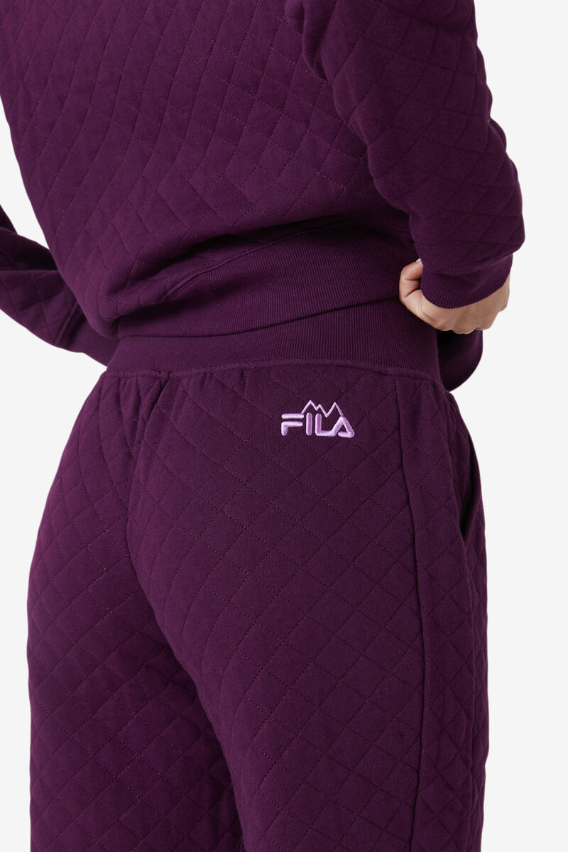 Fila Finley High Rise Quilted Jogger Rose Red | aij9LZ5FjkT