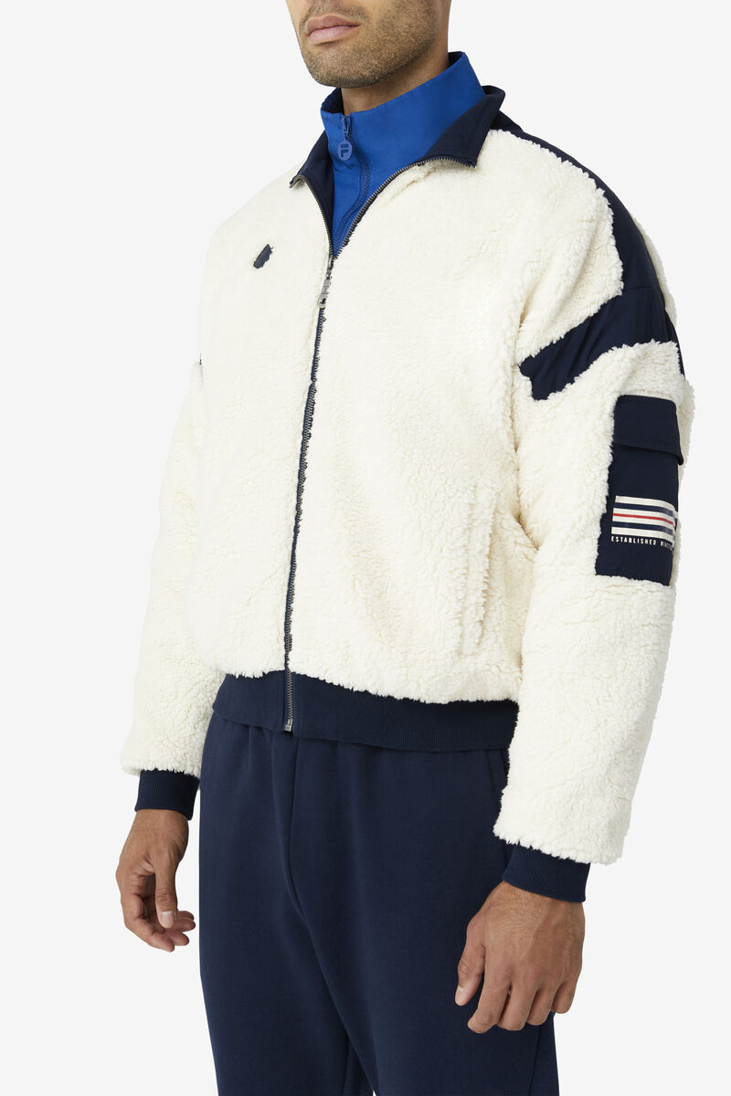 Fila Finsbury Sherpa Jacket Navy / Red | GxJNrG8IHrt