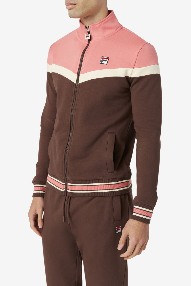 Fila Flint Track Jacket Brown / Pink | r8JIZcnskLJ