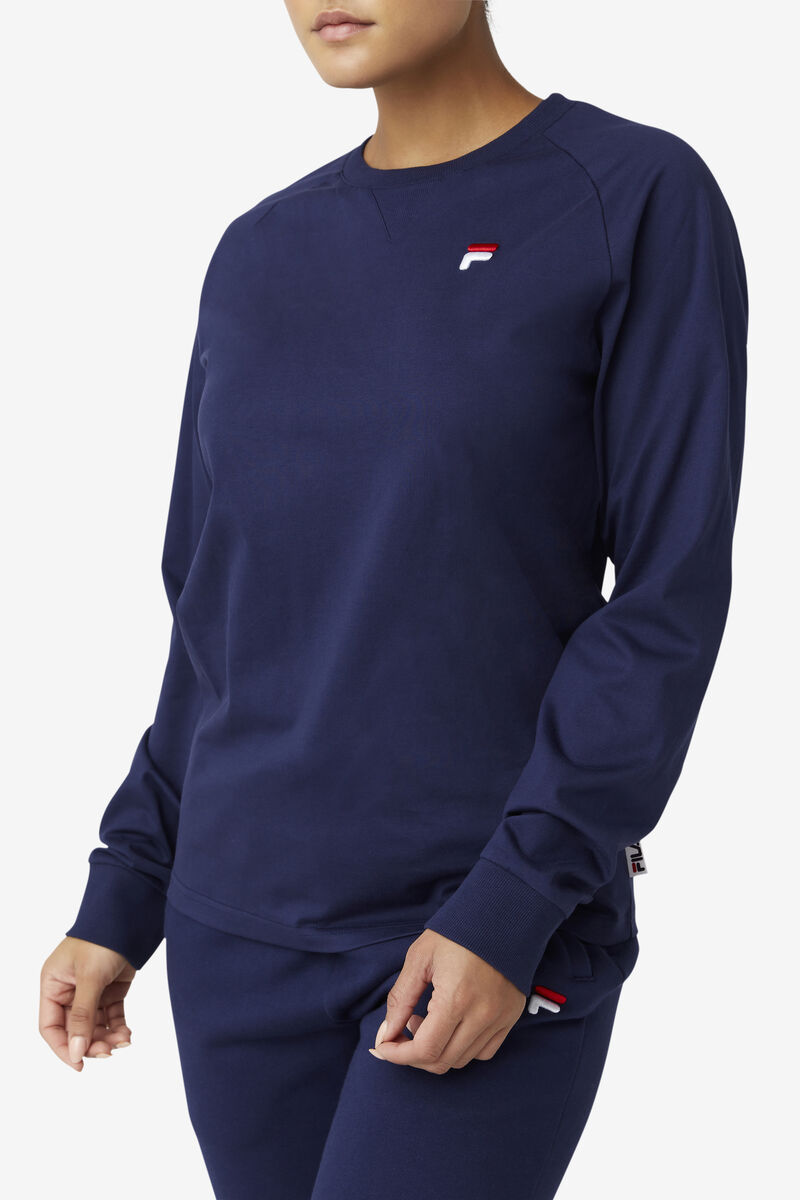 Fila Flynn Long Sleeve Navy | DSz5Nzssy8Y