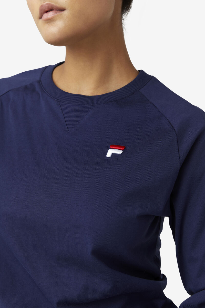 Fila Flynn Long Sleeve Navy | DSz5Nzssy8Y