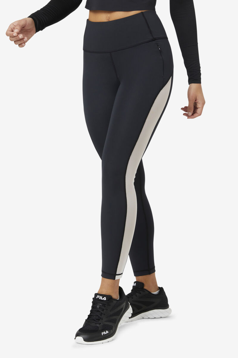 Fila Forza Contrast 7/8 Leggings Black / White / Black | hJIOWFpPKcn