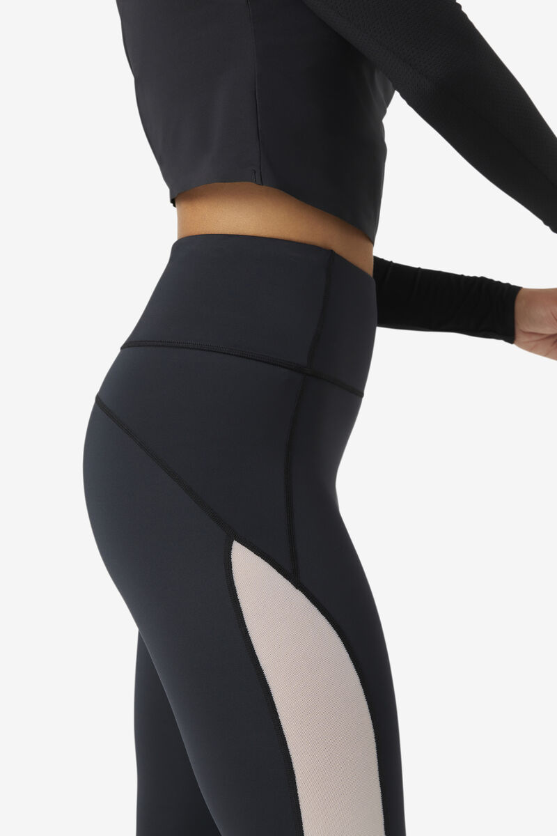 Fila Forza Contrast 7/8 Leggings Black / White / Black | hJIOWFpPKcn