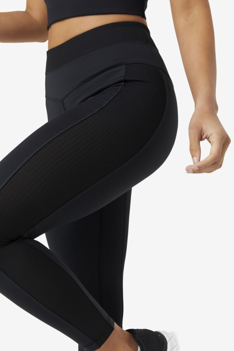 Fila Forza Texture High Waist Legging Black | N5D14VrrSrU