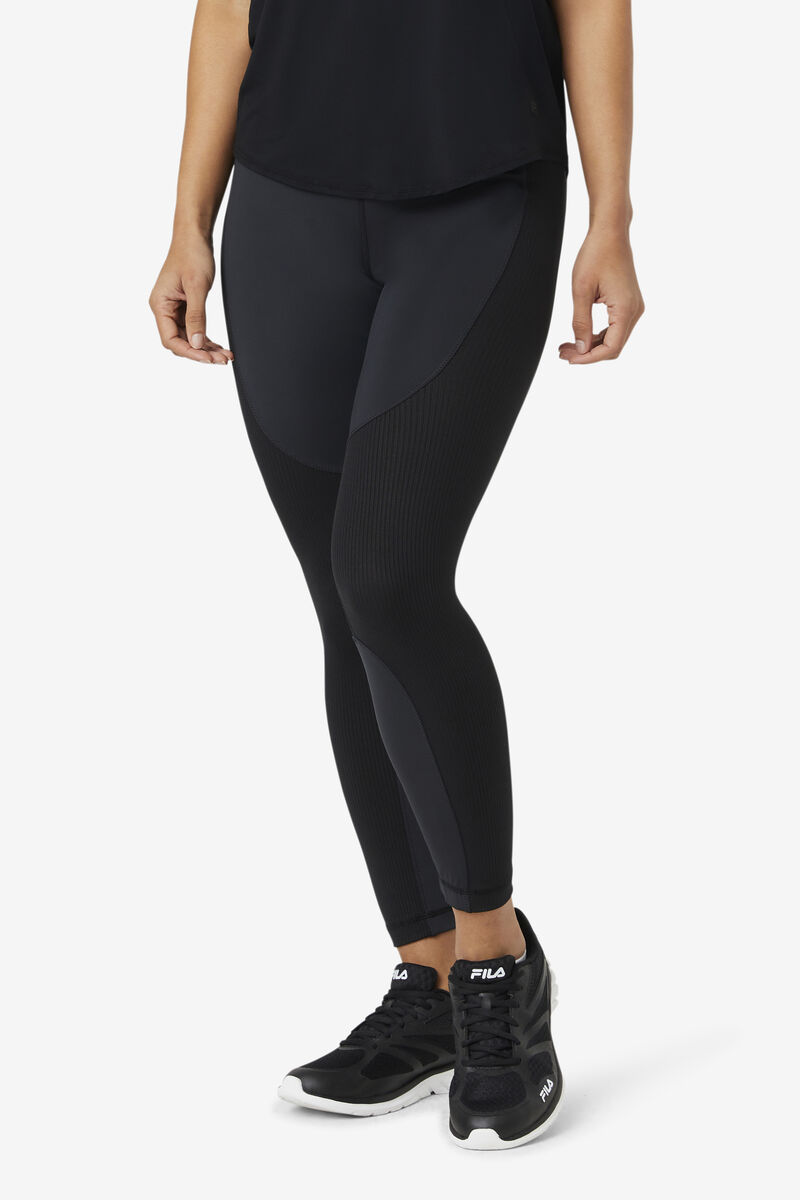 Fila Forza Textured Long Legging Black | J7SK3TPt6pz