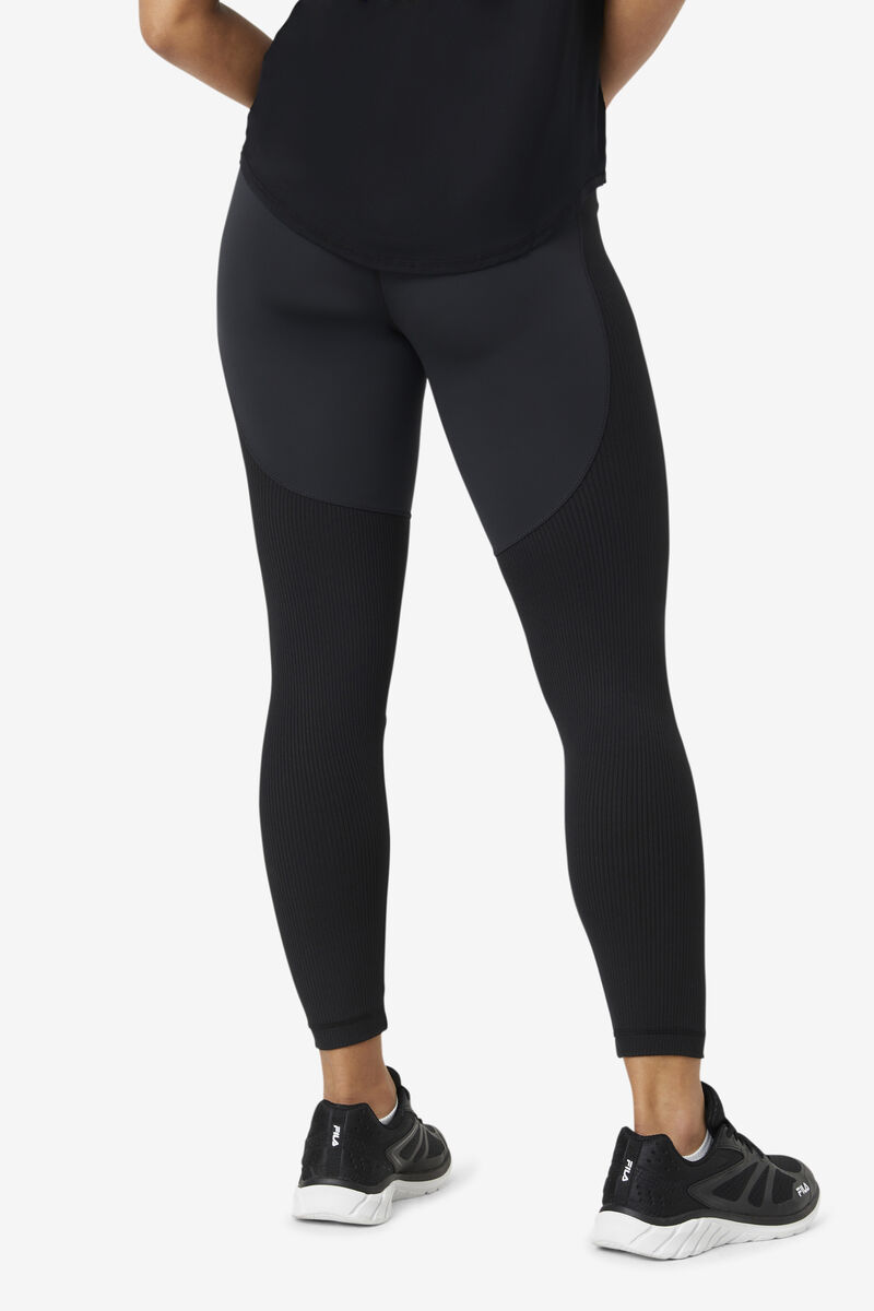 Fila Forza Textured Long Legging Black | J7SK3TPt6pz