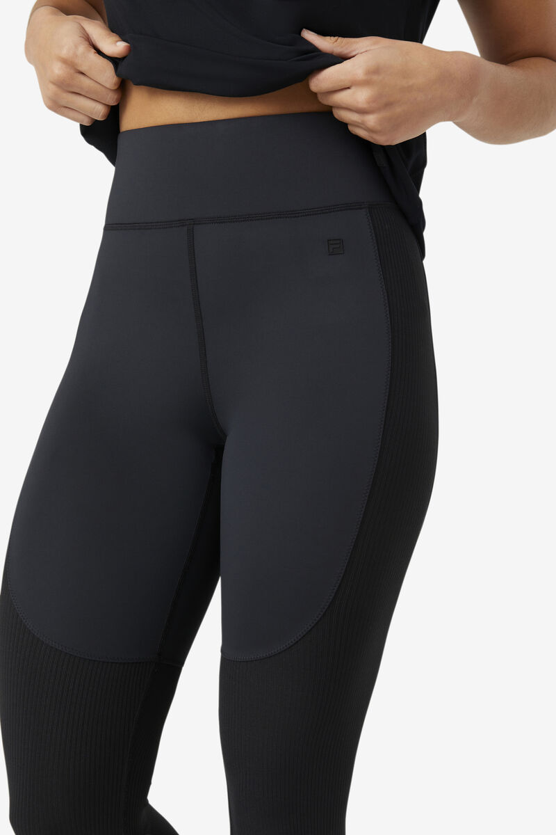 Fila Forza Textured Long Legging Black | J7SK3TPt6pz