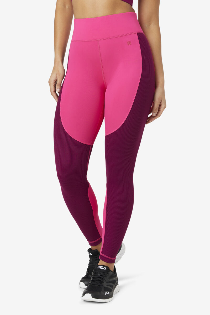 Fila Forza Textured Long Legging Light Pink / Purple | 9SM2hQ6QO6o