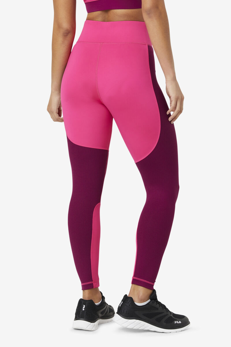 Fila Forza Textured Long Legging Light Pink / Purple | 9SM2hQ6QO6o