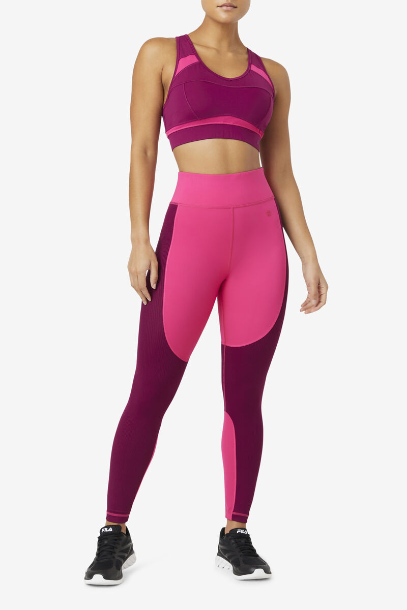 Fila Forza Textured Long Legging Light Pink / Purple | 9SM2hQ6QO6o