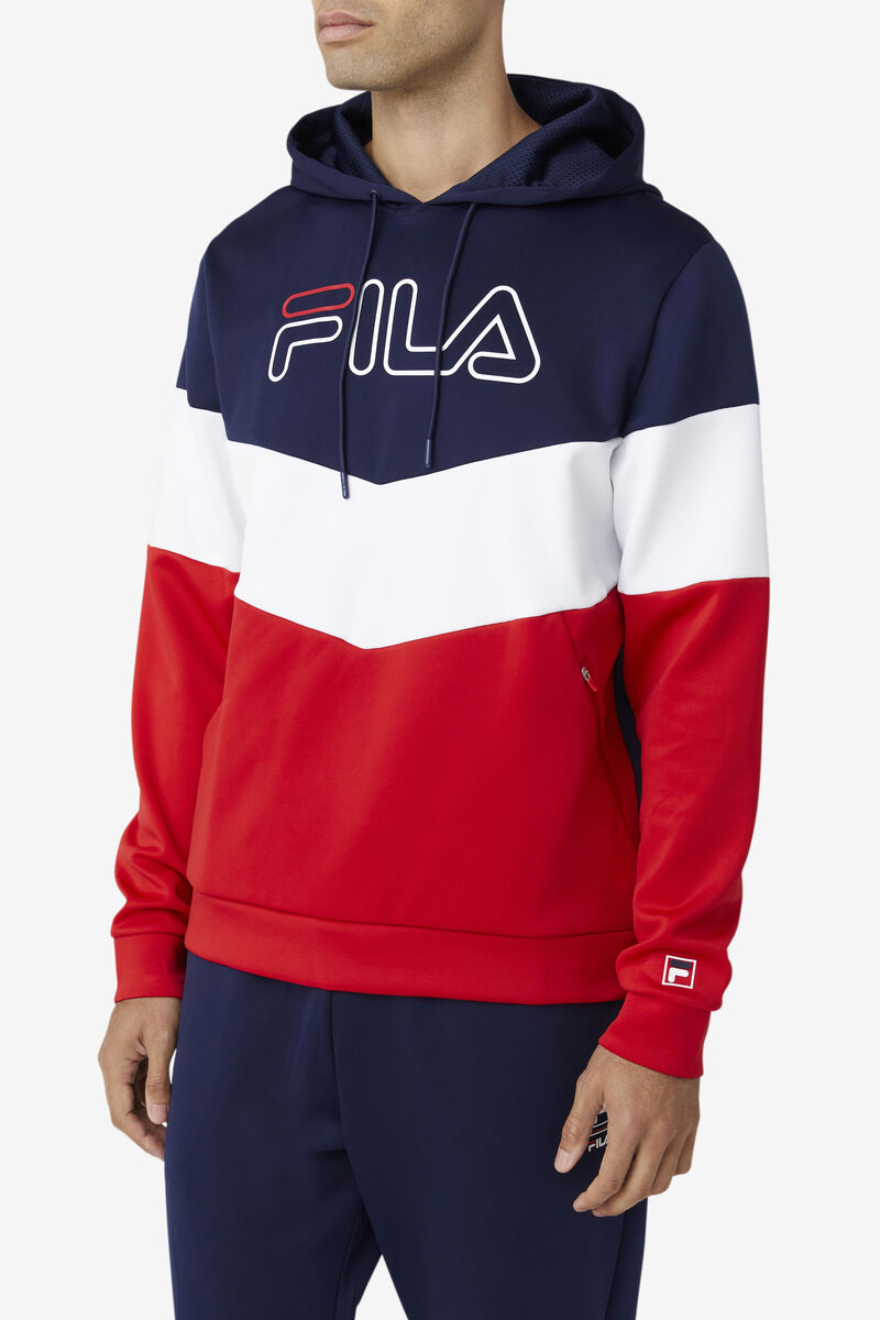 Fila Gerado Tech Hoodie Navy / Red / White | 6HfltrpgkFd