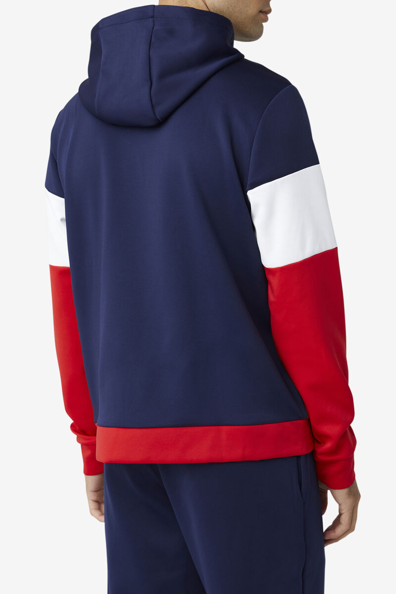 Fila Gerado Tech Hoodie Navy / Red / White | 6HfltrpgkFd