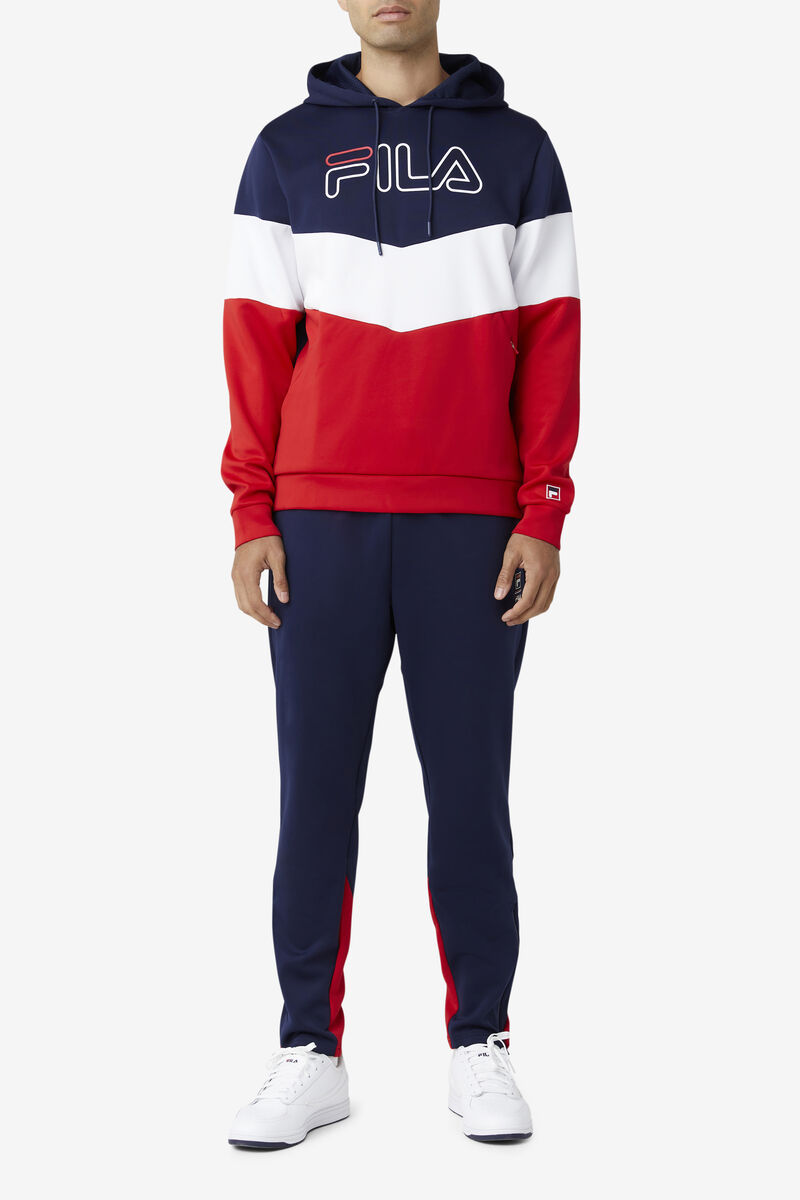 Fila Gerado Tech Hoodie Navy / Red / White | 6HfltrpgkFd