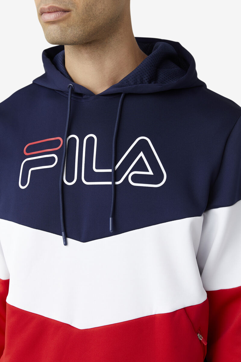 Fila Gerado Tech Hoodie Navy / Red / White | 6HfltrpgkFd