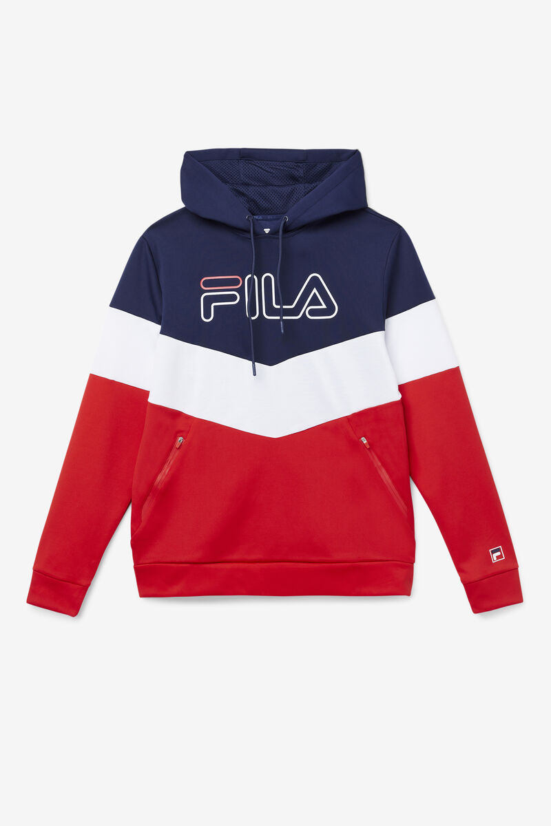 Fila Gerado Tech Hoodie Navy / Red / White | 6HfltrpgkFd