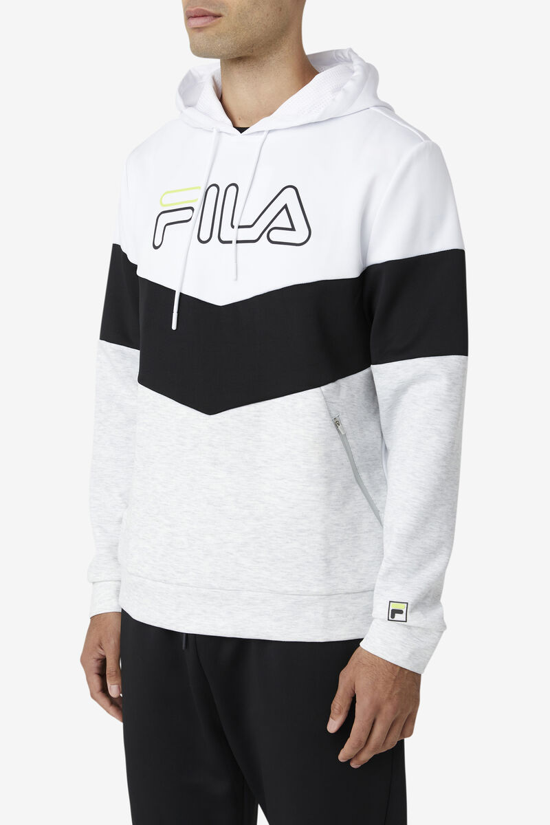 Fila Gerado Tech Hoodie White / Light Grey / Light Green | 1TXq51zm379