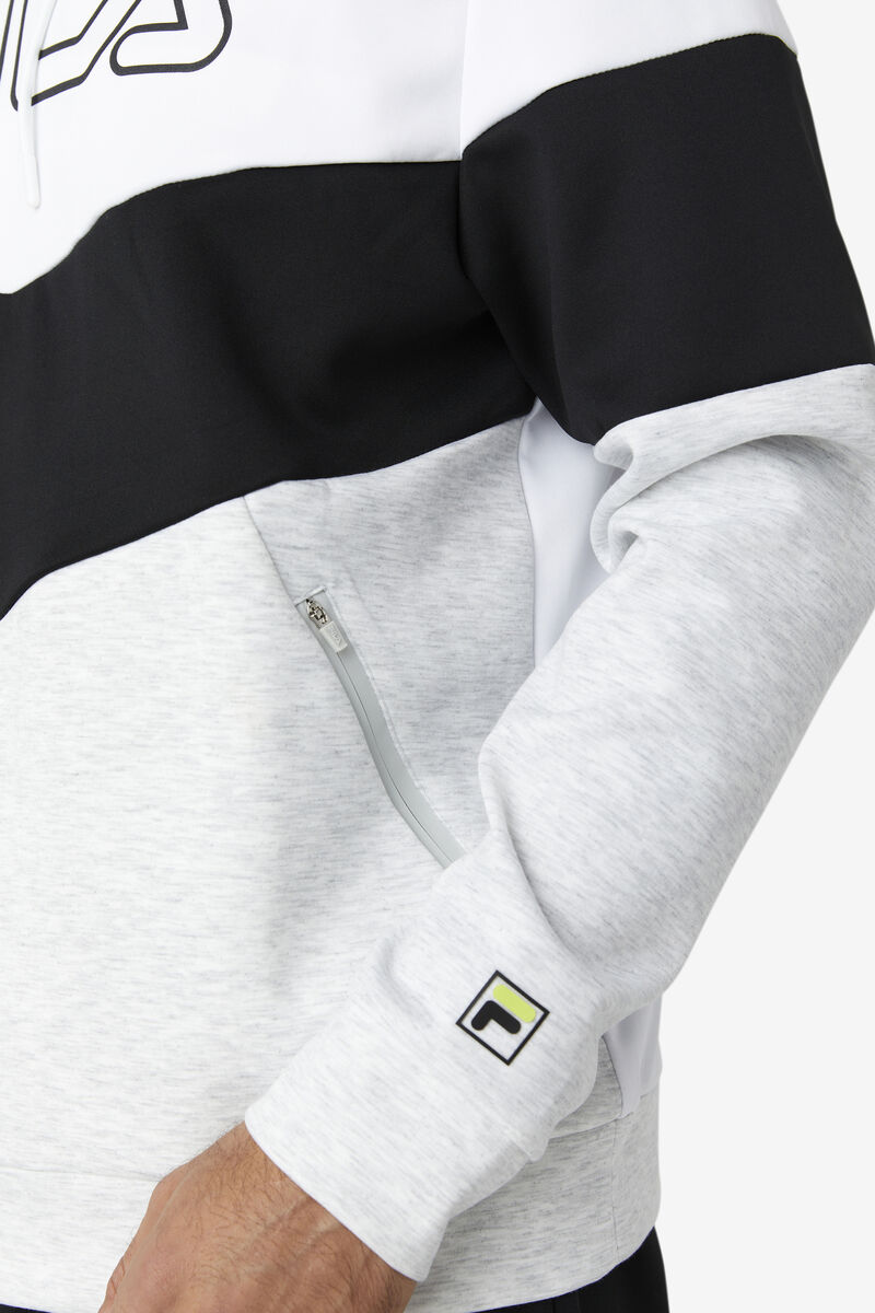 Fila Gerado Tech Hoodie White / Light Grey / Light Green | 1TXq51zm379