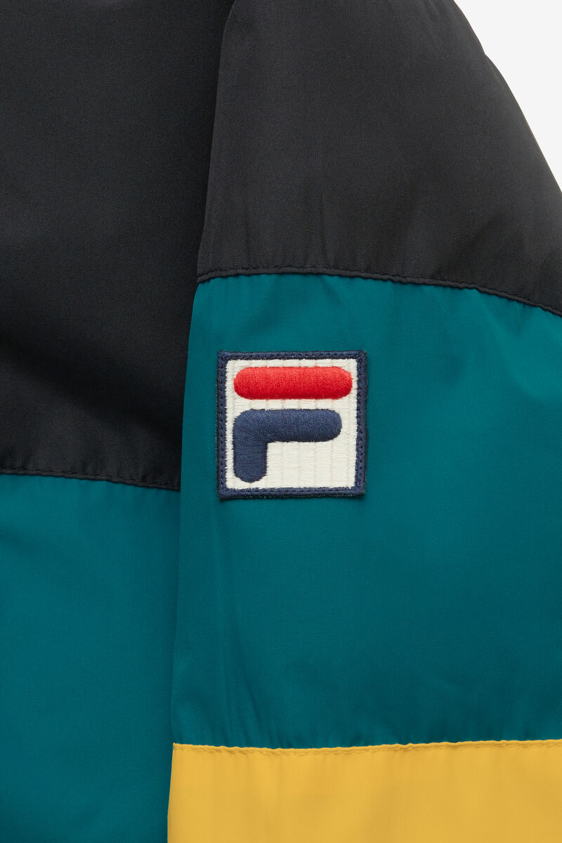 Fila Giovanni Puffa Jacket Black / Blue / Gold | rnfxI9EvnXo