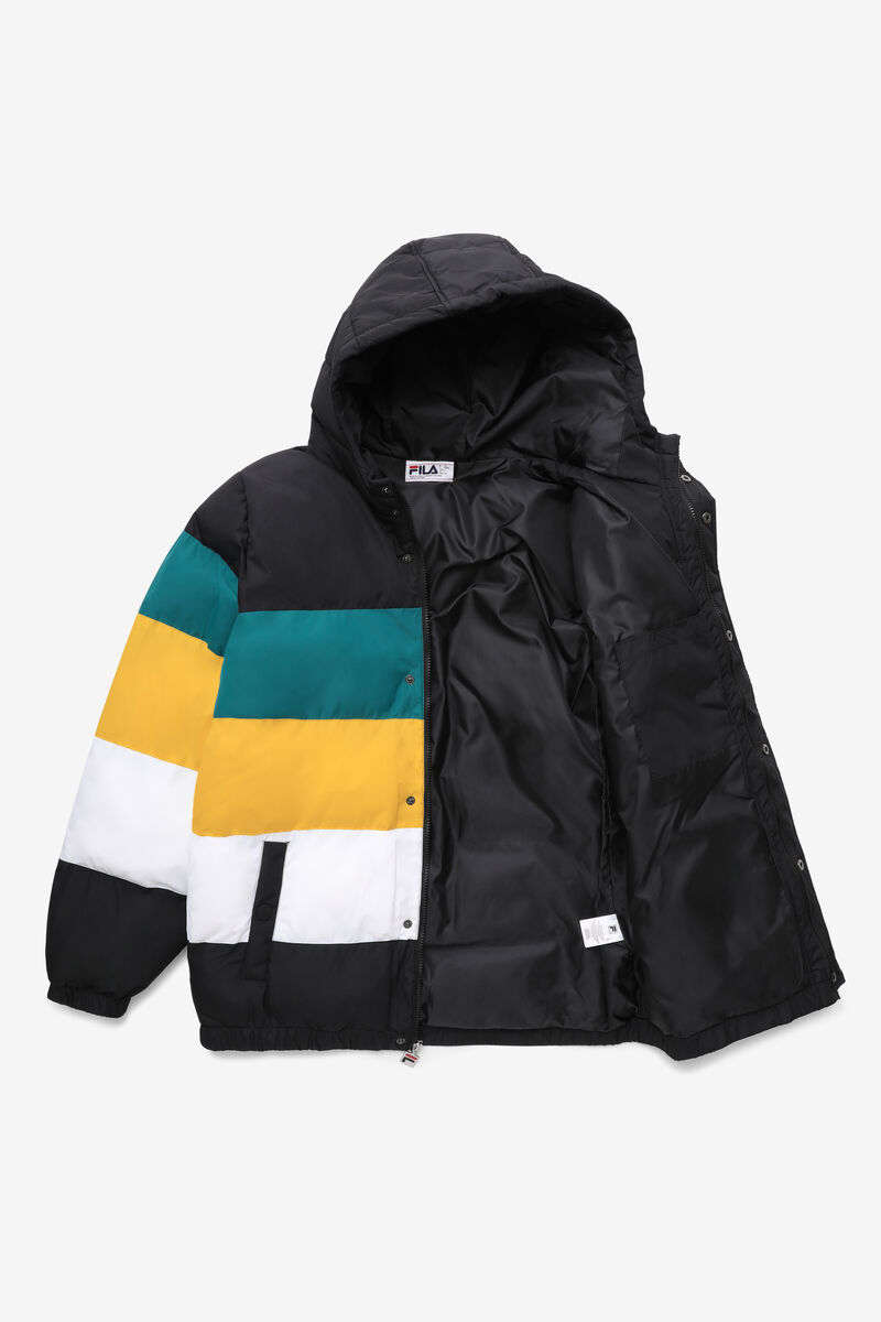 Fila Giovanni Puffa Jacket Black / Blue / Gold | rnfxI9EvnXo