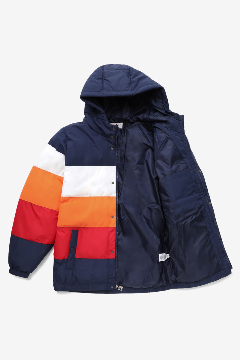 Fila Giovanni Puffa Jacket Navy / White / Orange / Red | 1by7QIlgnxl